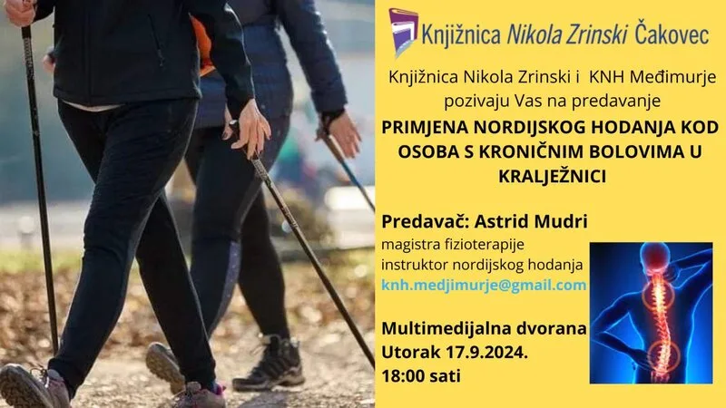 Primjena nordijskog hodanja kod osoba s kroničnim bolovima u kralježnici – predavačica Astrid Mudri