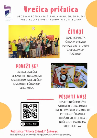 Najava skore obljetnice 10 godina postojanja programa „Vrećica pričalica”