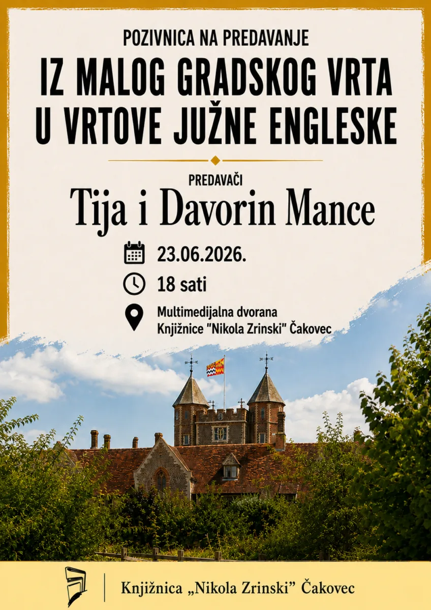 Predavanje „Iz malog gradskog vrta u vrtove južne Engleske” Tije i Davorina Mance