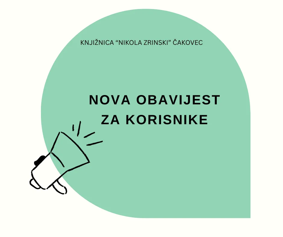 Nova obavijest- korištenje svih prostora bez ograničenja
