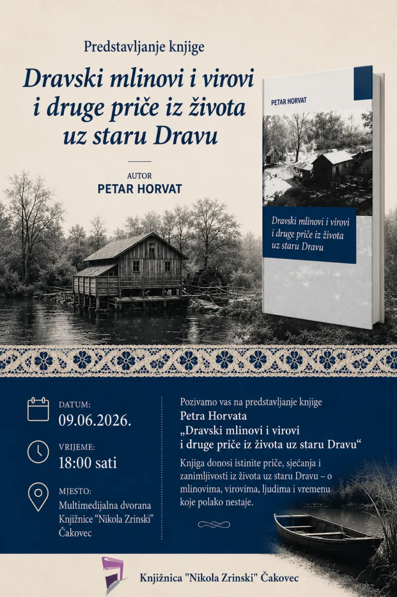 Predstavljanje knjige „Dravski mlinovi i virovi i druge priče iz života uz staru Dravu“ autora Petra Horvata