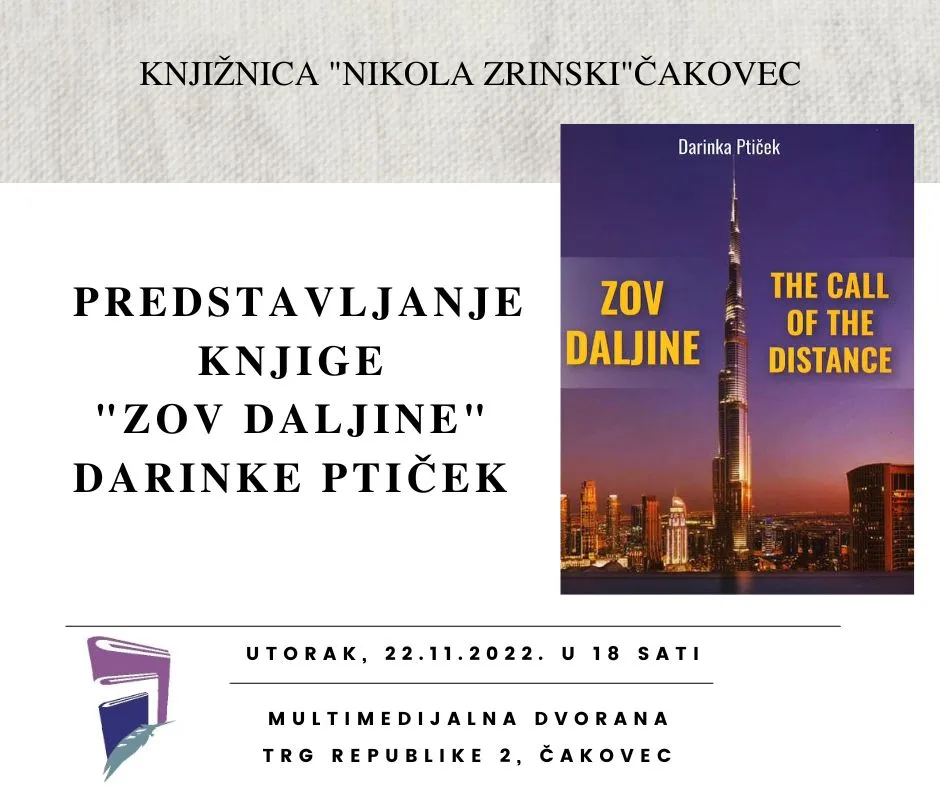 Putopisno predavanje i predstavljanje knjige „Zov daljine” Darinke Ptiček