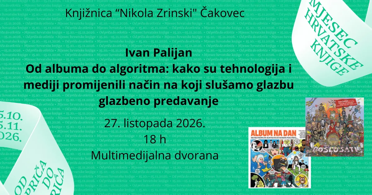 Glazbeno predavanje Ivana Palijana "Od albuma do algoritma: kako su tehnologija i mediji promijenili način na koji slušamo glazbu"